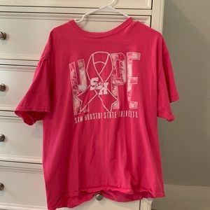 Hanes sam houston breast cancer shirt